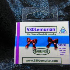 Red Bow Christmas Festive Stud Earrings